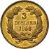 Reverse thumbnail for 1858 US 3 $ minted in Philadelphia