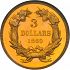 Reverse thumbnail for 1860 US 3 $ minted in Philadelphia