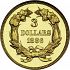 Reverse thumbnail for 1886 US 3 $ minted in Philadelphia