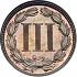 Reverse thumbnail for 1877 US 3 ct. minted in Philadelphia