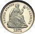 Obverse thumbnail for 1871 US 5 ct. minted in Philadelphia